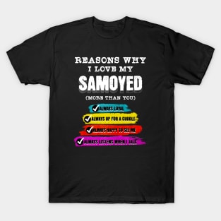 Reasons why I Love my Samoyed (more than you) T-Shirt